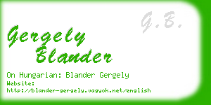 gergely blander business card